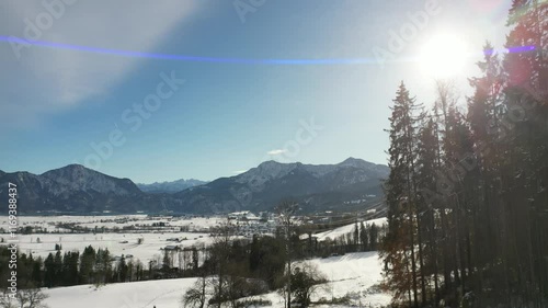 An aerial view of a winter day in Bavaria.