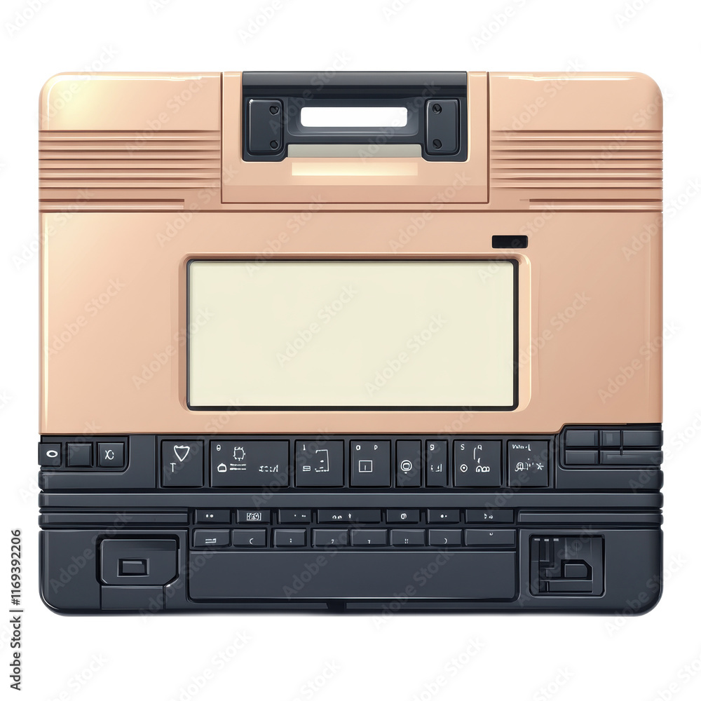 Fototapeta premium Vintage Portable Computer with Retro Design and Unique Features