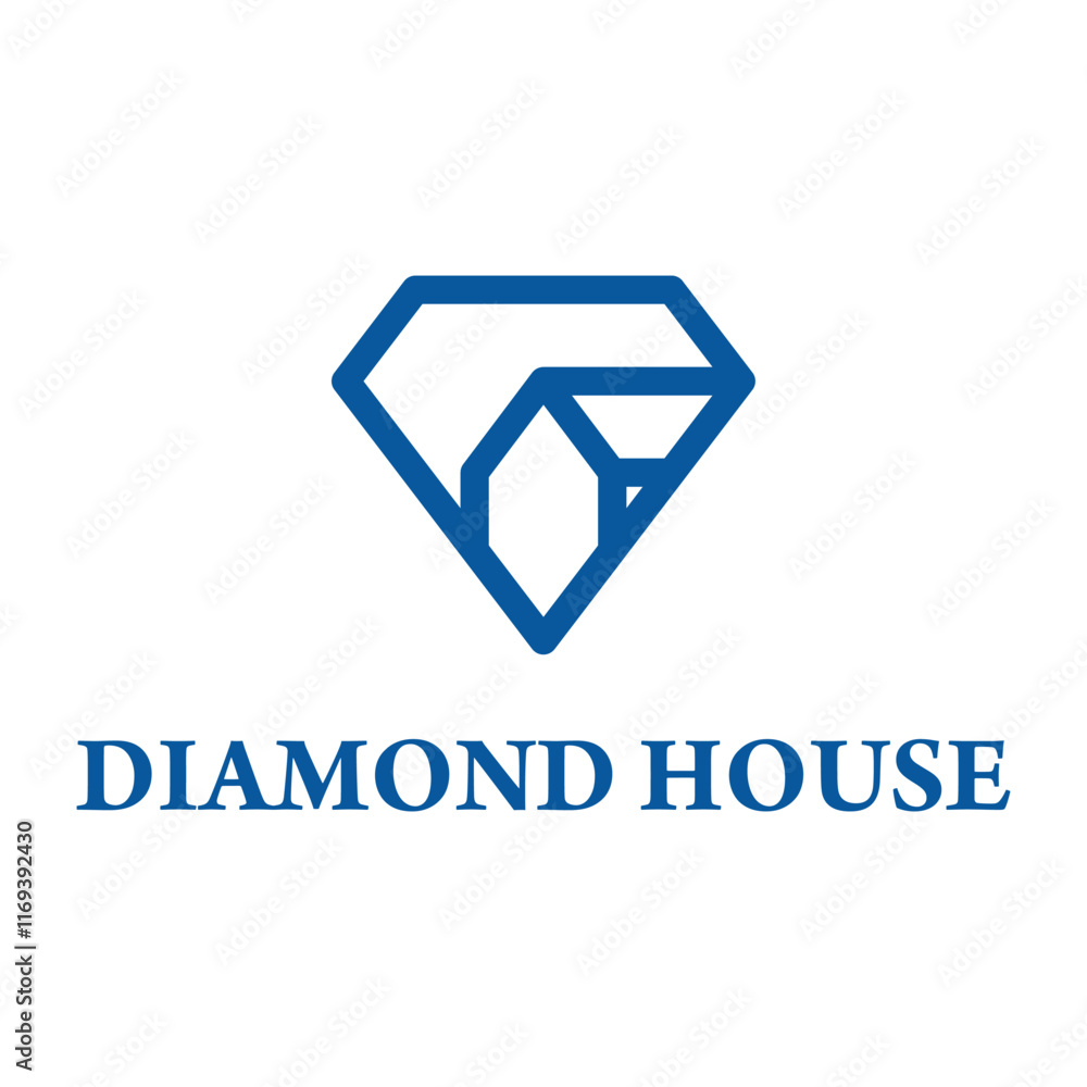 Fototapeta premium diamond house flat minimalist logo design