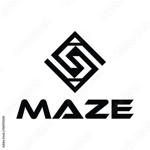 maze abstract flat minimalist logo design