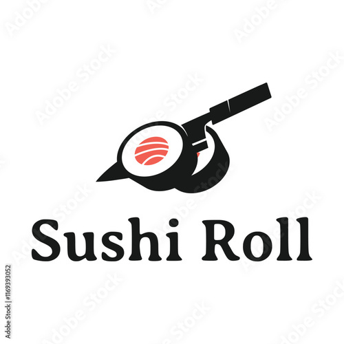 sushi roll flat minimalist logo design