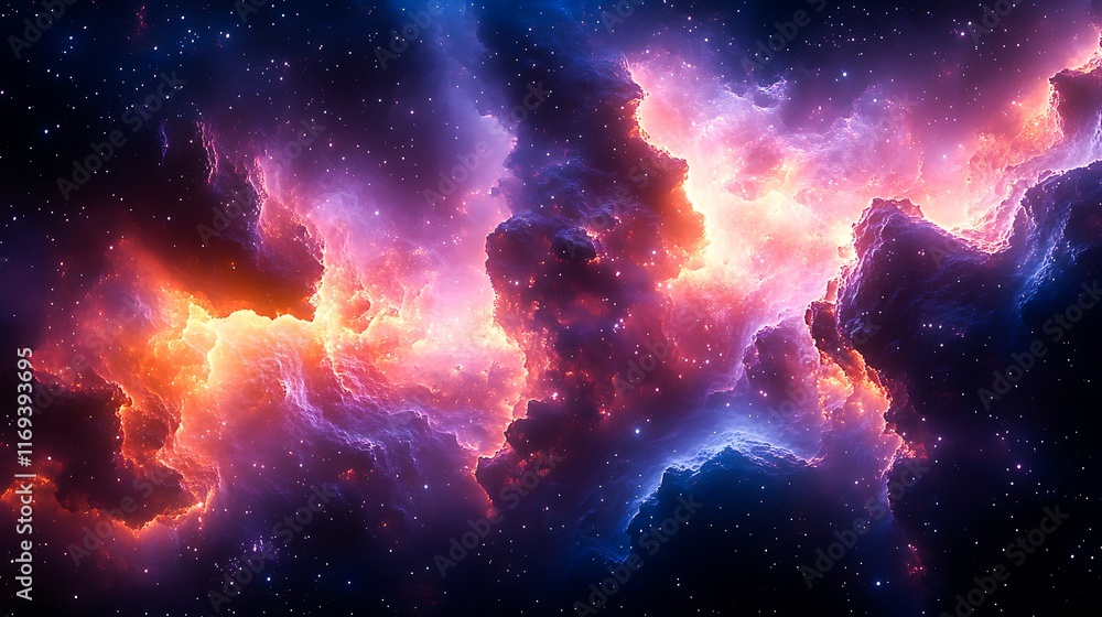 Fototapeta premium Detailed Space Station Orbiting in Deep Space