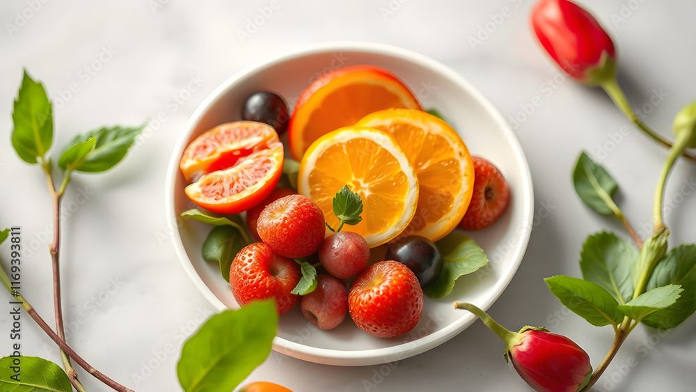 minimalistic spring food, red and orange minimalistic spring food, red and orange