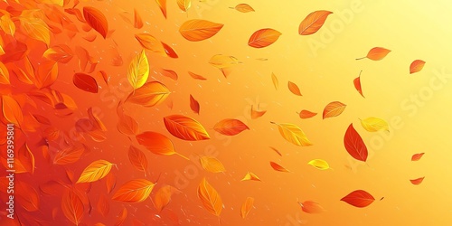 Autumn Leaves Falling On A ...