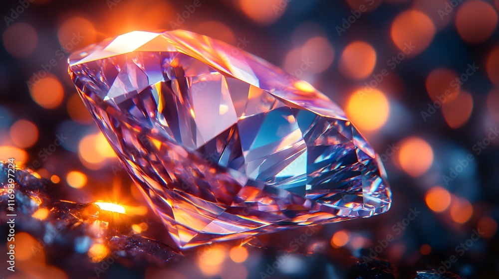 Captivating Close-Up of an Exquisite Luxury Diamond Showcasing Mesmerizing Colors and Radiance Captivating Close-Up of an Exquisite Luxury Diamond Showcasing Mesmerizing Colors and Radiance