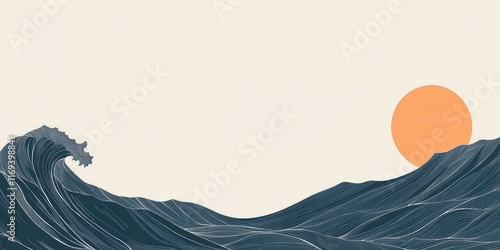 Abstract Ocean Wave Landsca...