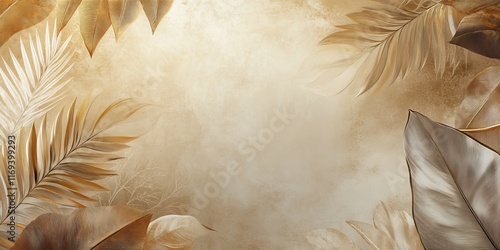 Golden and Beige Tropical L...