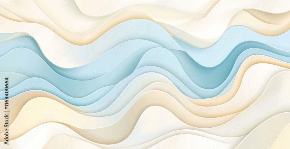 Fototapeta premium Abstract pattern of flowing curves in soft colors creating a serene background design ideal for modern decor and digital applications