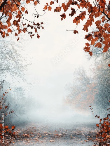 Autumnal Foggy Path Framed ...