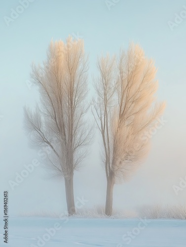 Two Frost Covered Trees in ...