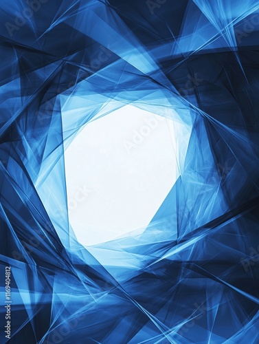 Abstract Blue Fractal Desig...