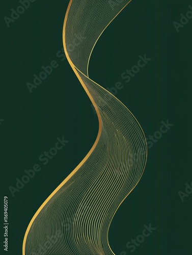 Abstract Gold Lines Wave Da...