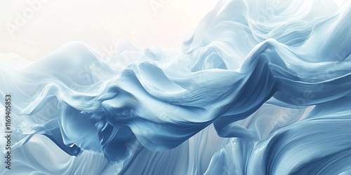 Abstract Blue Fabric Waves ...