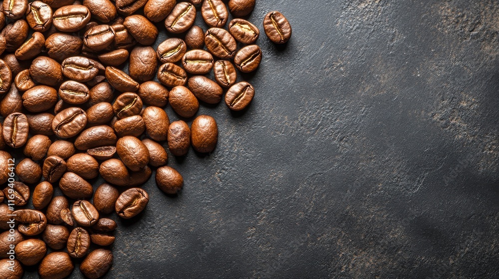 Fresh Brown Coffee Beans on Dark Surface Ready for Brewing, Perfect for Cafe, Coffee Shop, or Coffee Lover’s Stock Photo Collection with Rich Textures and Color Fresh Brown Coffee Beans on Dark Surface Ready for Brewing, Perfect for Cafe, Coffee Shop, or Coffee Lover’s Stock Photo Collection with Rich Textures and Color