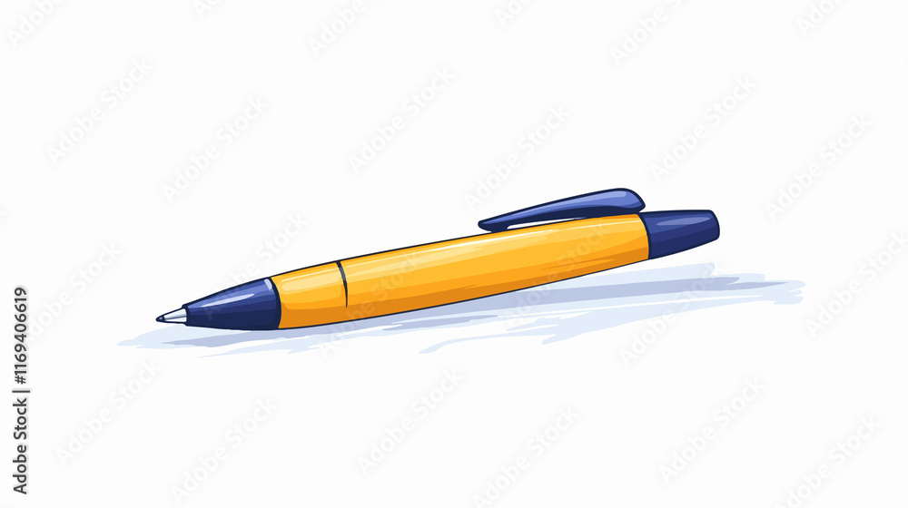 Yellow Ballpoint Pen Isolated on White Background for Writing and Drawing Yellow Ballpoint Pen Isolated on White Background for Writing and Drawing