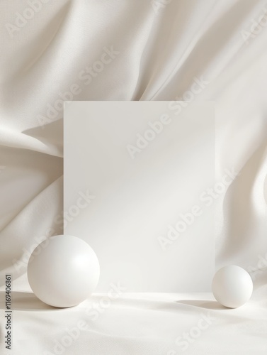 White spheres and blank car...
