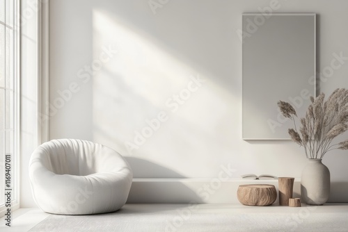 Minimalist White Room Inter...