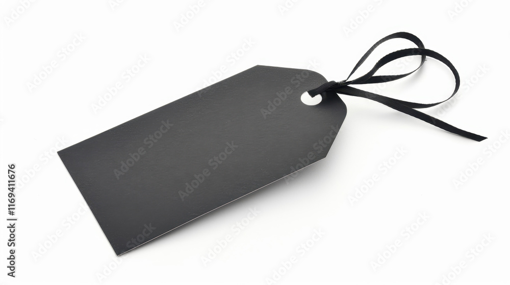 Fototapeta premium black gift label on white background