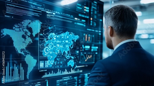 Global business data analysis on big screen