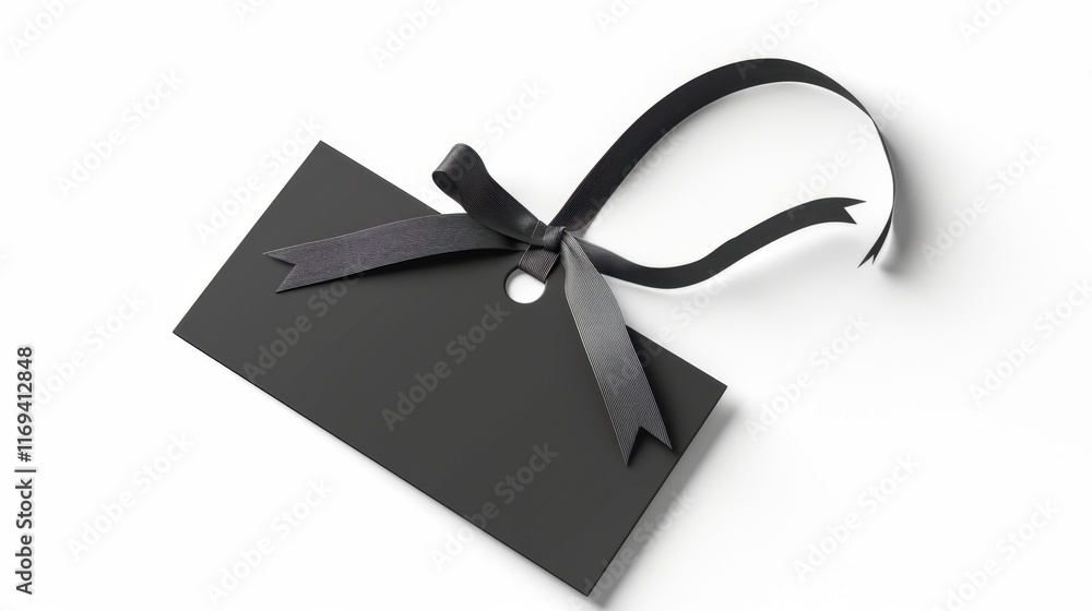 Fototapeta premium black gift label on white background