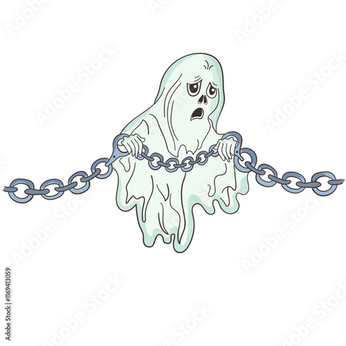 Ghost Chain Enhanced Vector full Character in White Background.