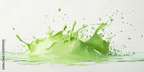 A vibrant green liquid expl...