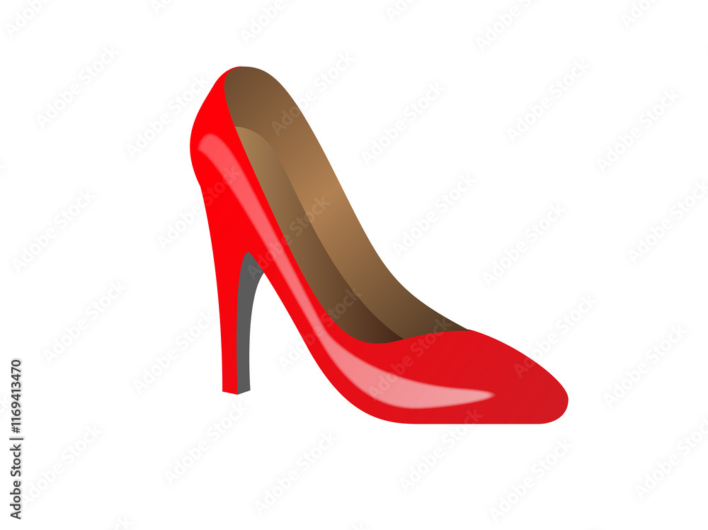 Red formalhigh-heeled shoe icon for social occasions, events or work places Red formalhigh-heeled shoe icon for social occasions, events or work places