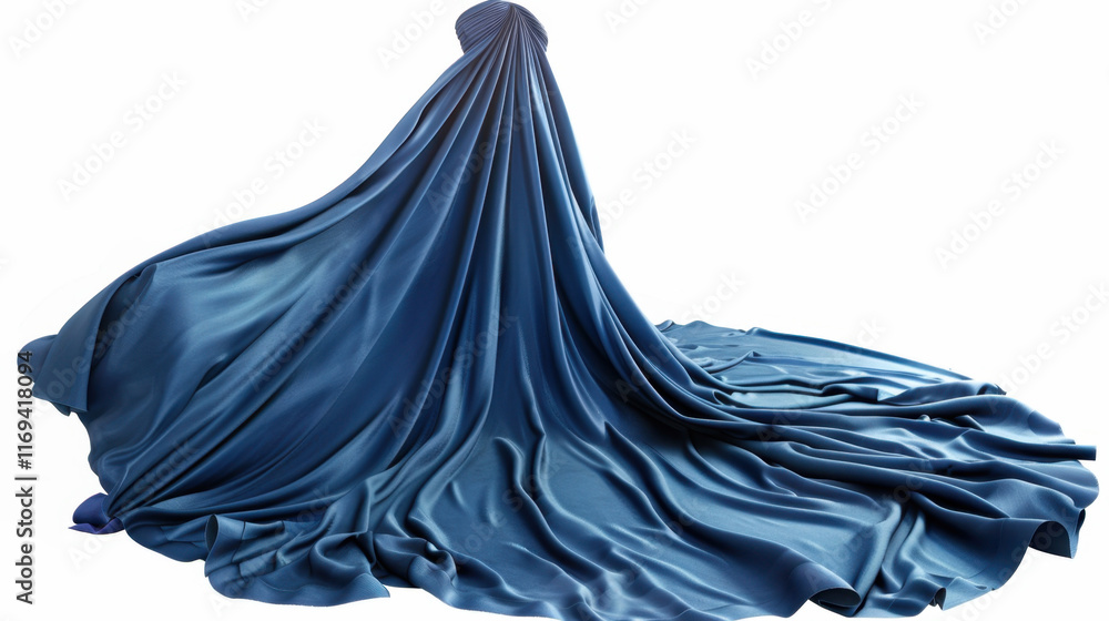 blue silk cloth isolated on white blue silk cloth isolated on white