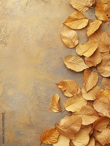 Dried autumn leaves on a te...