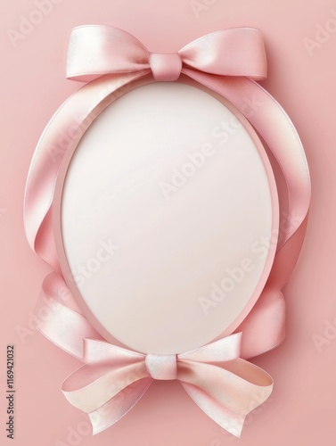 Pink ribbon bow encircles a...