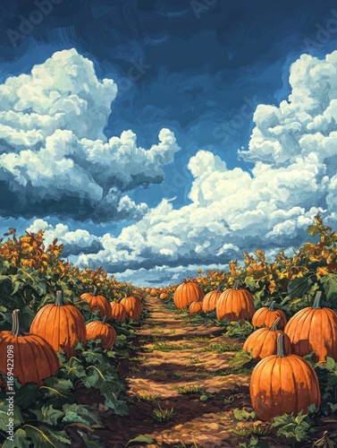 A Pumpkin Patch Path Under ...