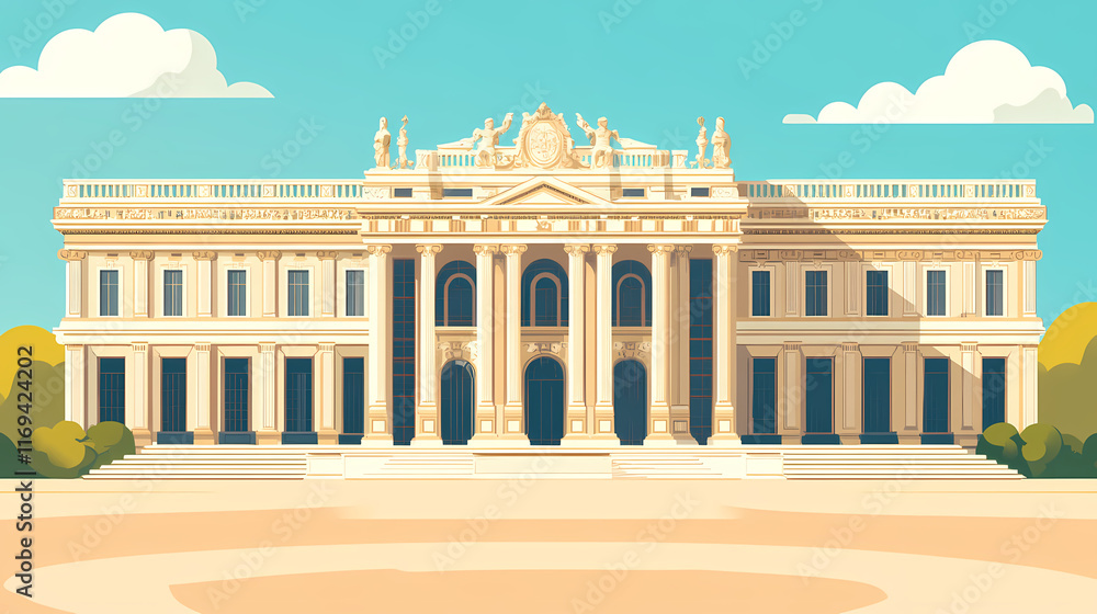 A large, ornate building with a lot of detail and a sense of grandeur. the architecture is reminiscent of a palace or a temple. Cenotaph. Illustration A large, ornate building with a lot of detail and a sense of grandeur. the architecture is reminiscent of a palace or a temple. Cenotaph. Illustration