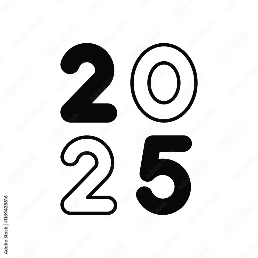 2025 Numbers vector icon 2025 Numbers vector icon