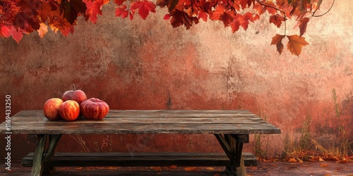 Autumn Apples Resting On Ru...