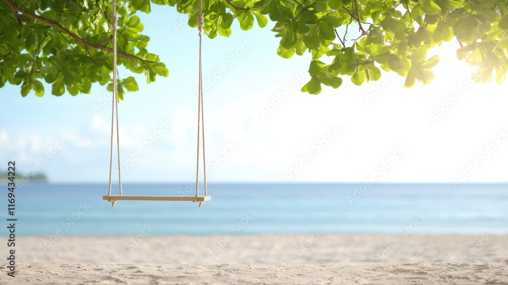Serene beach swing sunset tropical shore nature scene tranquil ocean calm viewpoint peaceful escape Serene beach swing sunset tropical shore nature scene tranquil ocean calm viewpoint peaceful escape