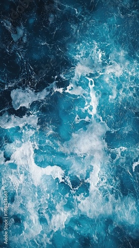 Wallpaper Mural Dynamic Ocean Waves with Turquoise and White Foam Patterns Torontodigital.ca
