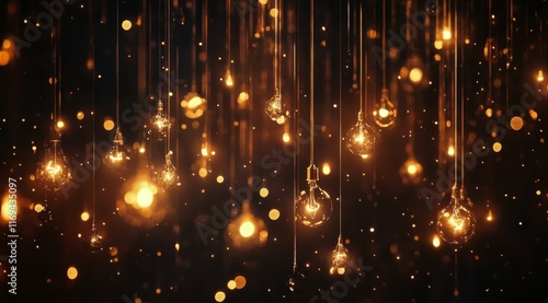 Beautiful golden lights hang gracefully creating a warm ambiance for any occa...