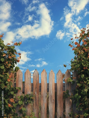 Rustic Wooden Fence Underne...