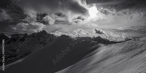 Fototapeta Naklejka Na Ścianę i Meble -  Tatras, Poland, mountain top, clouds, sunny