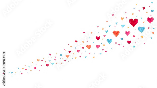Wallpaper Mural many small colorful hearts, Valentine's Day card, love, couple, family, date Torontodigital.ca