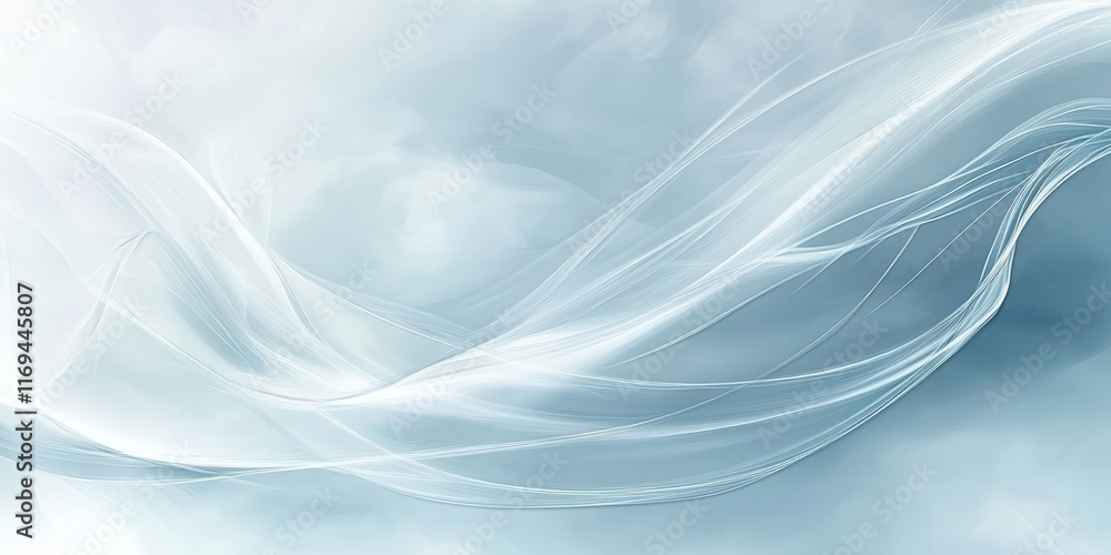 Fototapeta premium Abstract Blue White Swirling Wave Lines Background