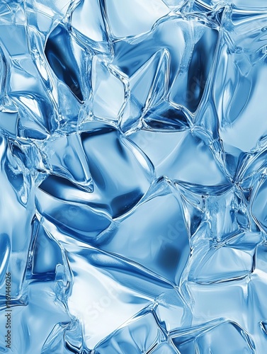 Abstract Blue Ice Crystal T...