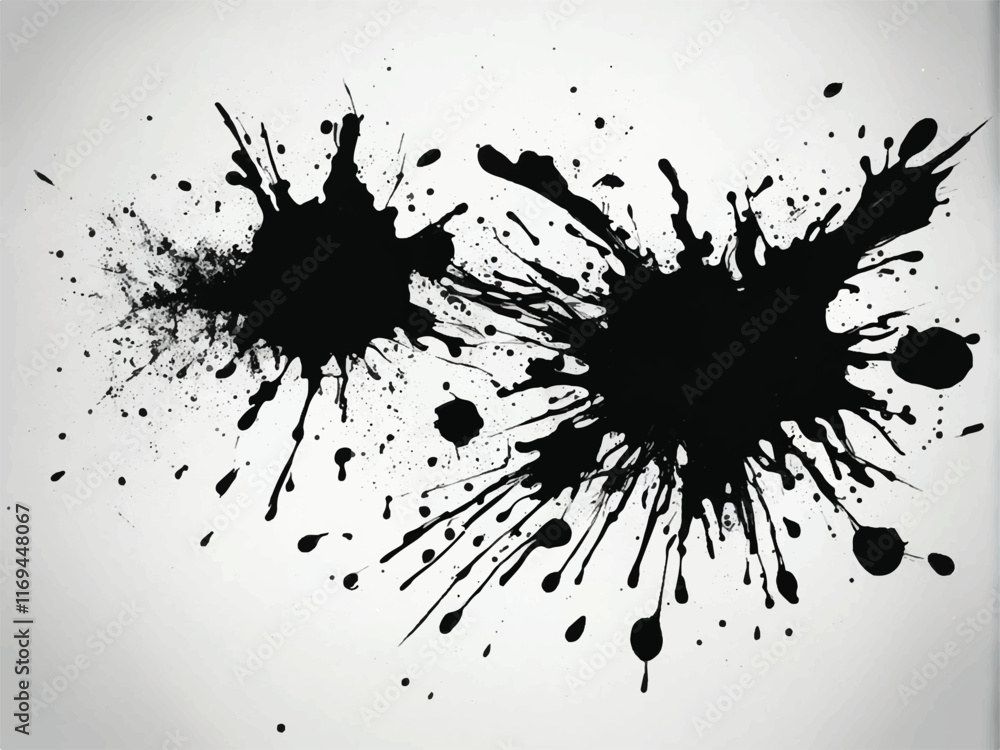 Black ink splash isolated on white background. Ink splash texture. Grunge background. Ink splatter. Eps10. Black ink splash isolated on white background. Ink splash texture. Grunge background. Ink splatter. Eps10.
