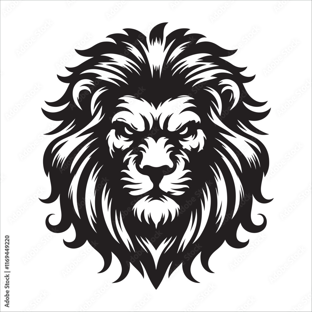 Obraz premium lion head silhouette vector