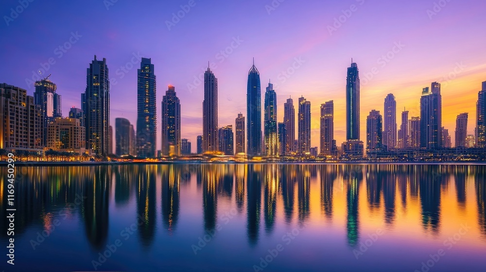 A vibrant city skyline at dawn, with the first rays of sunlight illuminating the buildings and reflecting off the water below. 8k, realistic, full ultra HD, high resolution, and cinematic photography A vibrant city skyline at dawn, with the first rays of sunlight illuminating the buildings and reflecting off the water below. 8k, realistic, full ultra HD, high resolution, and cinematic photography