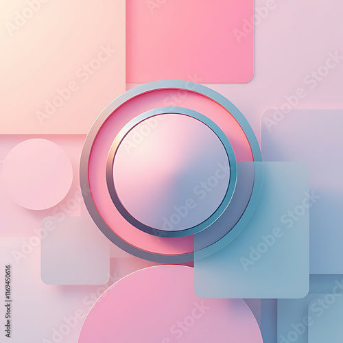 Serene Concentric Circles: A Pastel Symphony of Geometric Harmony