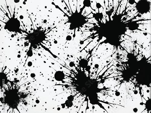 Black ink splash isolated on white background. Ink splash texture. Grunge background. Ink splatter. Eps10.