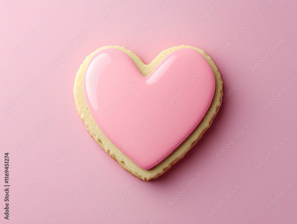 Valentine's Day Pink Heart Shaped Cookie Sweet Treat Valentines Day Baking