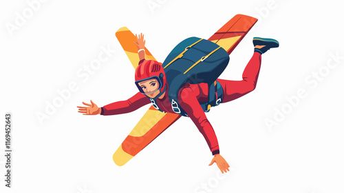 Female skydiver jumps from plane in exhilarating skydiving adventure