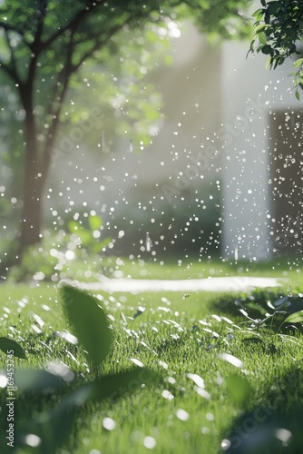 Lush underwater plants with air bubbles in a serene aquatic environment